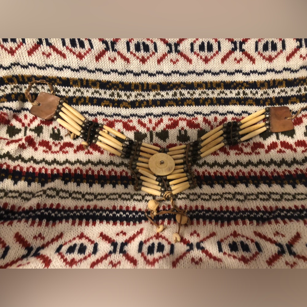 Native American Bone Tribal Necklace- 52A $80 or $70 w/offer